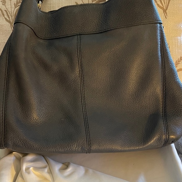 Coach Leather Lexy Black Shoulder Bag with Scarf Accent F27593 Coach Lexy - Picture 5 of 11